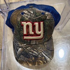 NY Giants s Camo and Blue Cap with Red Logo